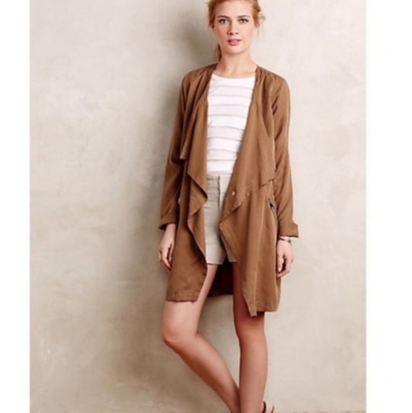 Anthropologie Jackets & Blazers - Anthropologie Cartonnier Khaki Coat Jacket Large